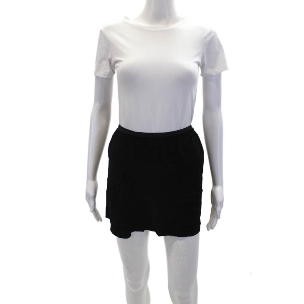 Etoile Isabel Marant Womens Elastic Waist Stitch Work Mini Skirt Black Size 34